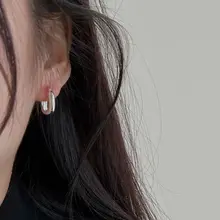 925純銀製 幾何学模様のフレンチスタイルピアス【ラグジュアリー・シンプルデザイン】