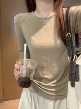 紫色 クルーネック レディース 長袖Tシャツ【フィット感のある伸縮性・インナータイプ】