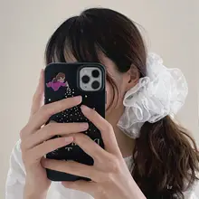 白色バレエ風ヘアバンド【レースフリル・リボン付き・可愛い丸いヘアゴム】