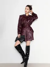 工装風プリーツシャツとショートパンツ【春夏用・極上の柔らかさ・ミニマルデザイン・フェイクレザー】（セットアップ対応）