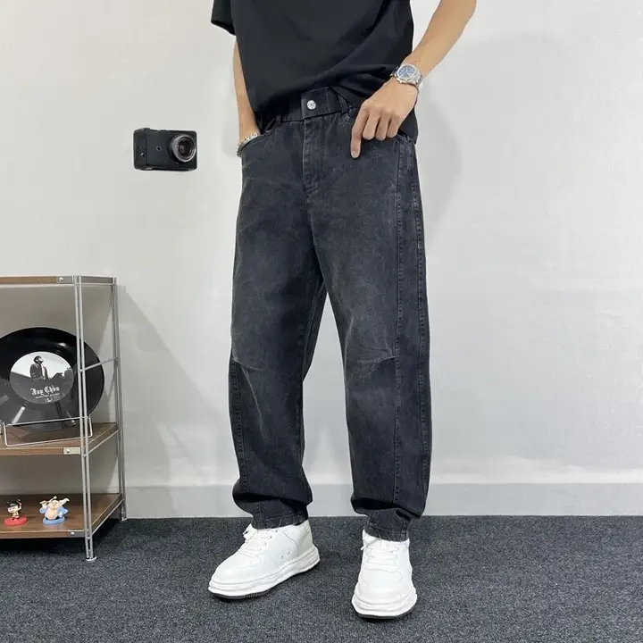 春秋用デニムパンツ【フィット・ストレート・ウォッシュ加工】