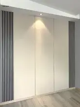 自粘式木製グリッドテレビ背景板【立体デザイン・天然木ストライプ・壁面装飾用】