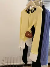 ウエストシェイプデザインのニットトップス【ラウンドネック・春向け・アクティブな雰囲気】（セットアップ対応）