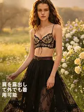 薄手レースのセクシーブラジャー【透湿・背中オープン・細ストラップ・外出用】