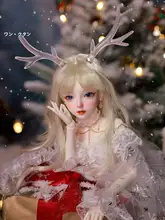 透明な鹿角のアクセサリー付きBJD人形【手作り・オリジナルデザイン】