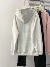 レディース グレー フード付きスウェットシャツ【秋冬用・裏起毛・ゆったりサイズ・アメリカンスタイル】