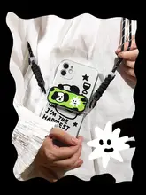 スマホショルダー 和柄 猫 ご飯 ハート モノクロ 斜め掛け 長さ調節可能 落下防止 ペア 汎用
