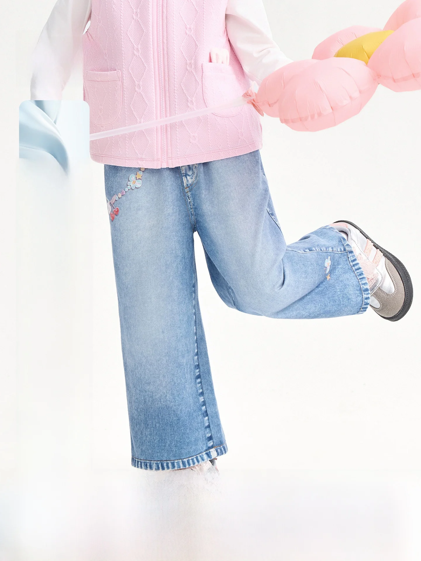 キッズ用デニムパンツ【春用・ゆったり・ストレッチ素材】（セットアップ対応）の着こなしとサイズ選びのガイド