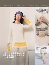 保温インナーウェア【女性用・スリムフィット・背中なし・吸汗】（セットアップ対応）
