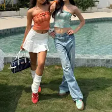 編み紐ウエストのプリーツスカート【夏用・ハイウエスト・ショート丈】