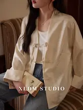 新中式デザインのVネック開衫【秋用・ゆったりフィット・薄手】