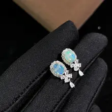 天然カラフルオパールピアス【華やかなデザイン・バレンタインギフトに最適】