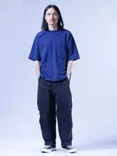 男士コットン短袖Tシャツ【毛辺デザイン・ゆったりフィット・キルト加工】（セットアップ対応）