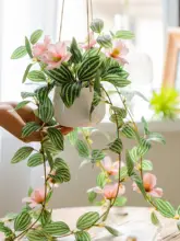 リアルなデコレーション！吊り下げ式の観葉植物【擬似の花・インテリア用】