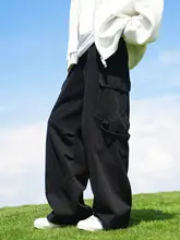 春秋用カーキ色ワイドストレートパンツ【極上の柔らかさ・ユース向け・カジュアルスタイル】（セットアップ対応）