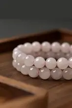 和田玉の手首飾り【藕粉・金水晶・玉石・ハンドメイド】