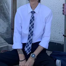 学生用長袖と半袖の制服シャツ【ゆったりサイズ・ユニセックス・学院風】（セットアップ対応）
