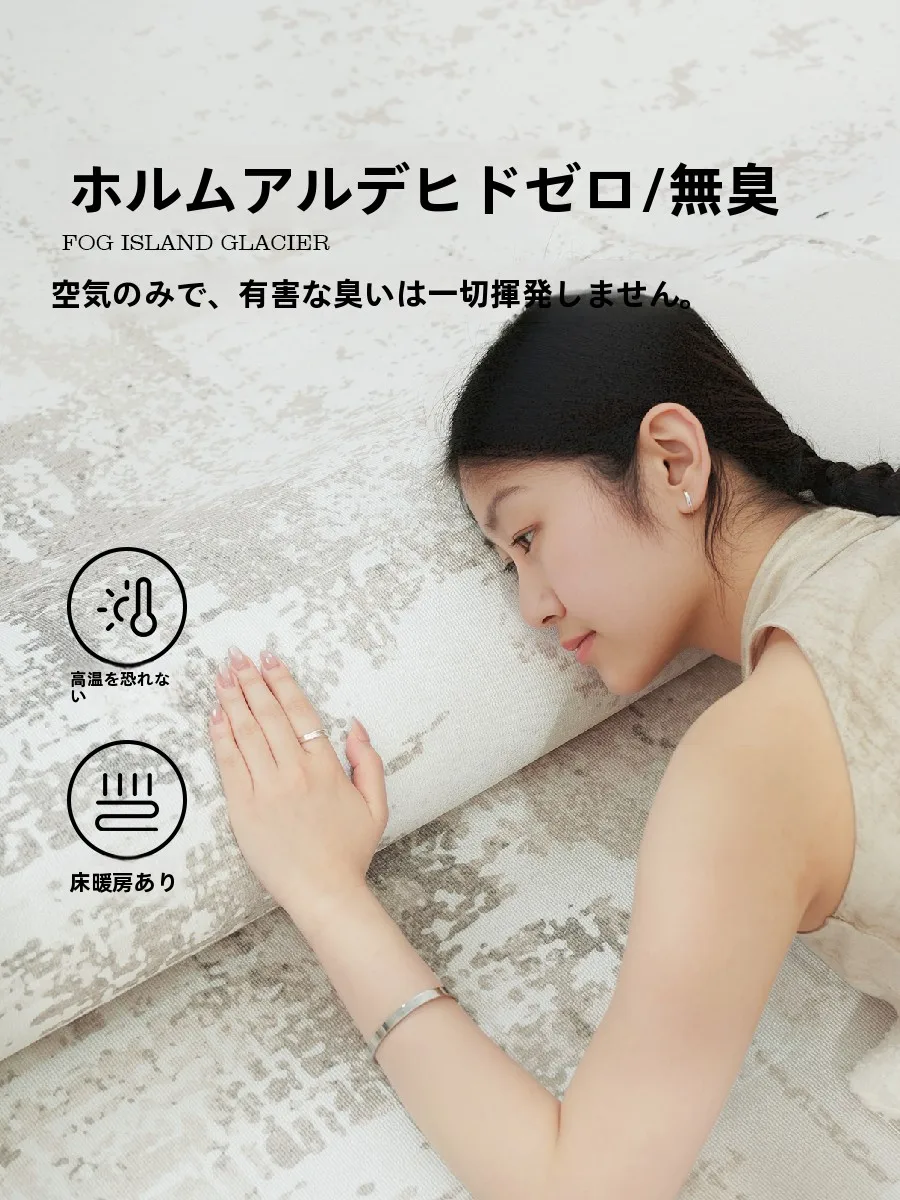 モダンシンプルリビングカーペット：2畳サイズの長方形タイプで実用性と清潔性を実現