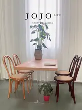 JOJO'S L. PD.Maia ヴィンテージスタイル木製ダイニングチェア【カフェ・ラタン編み・家庭用】