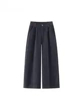 コーデュロイ製 ワイドレッグクロップドパンツ【秋冬用・フィット】