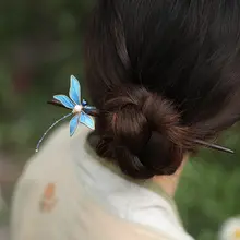 国風トンボヘアピン【布花・新しい中式・着物用・和装髪飾り・ウィッグ用】