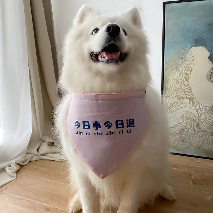 愛犬用 ピンク三角巾【飲水用・サモエド・ラブラドール用】