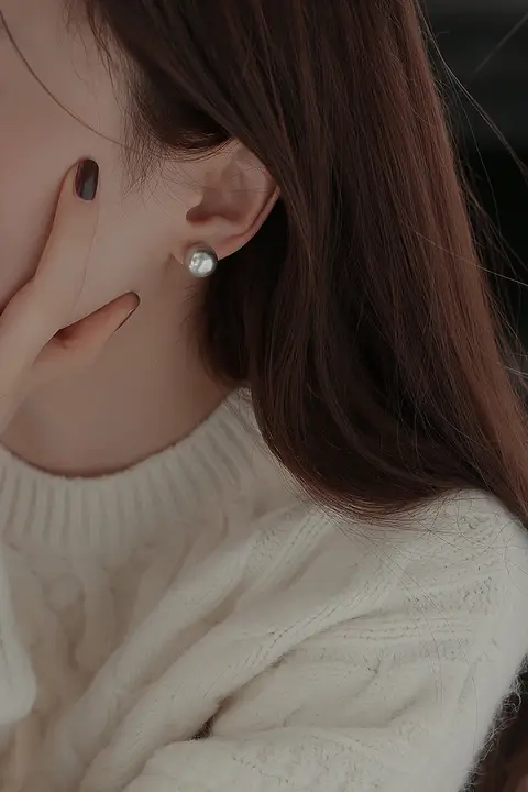 真多麻 グレー パール ピアス【イヤリング・無耳穴・タヒチ黒真珠・純銀製】