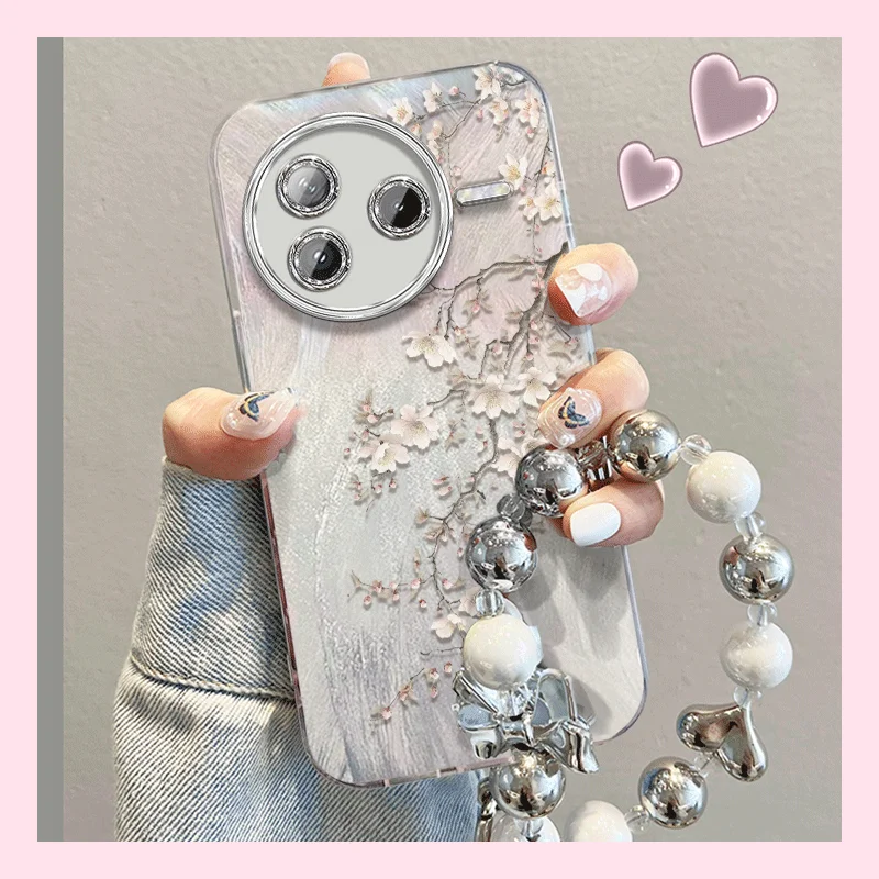 紅米K80用 シリコン製スマホケース【防衝撃・フラワーデザイン・薄型】