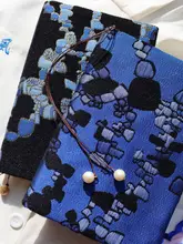 水の元素 A5手帳【ブルー・刺繍デザイン・手作り】