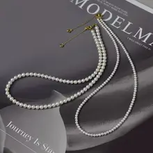 淡水パールネックレス【散りばめデザイン・鎖骨チェーン・ペンダント】
