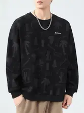 春秋用 メンズカジュアルプリント長袖Tシャツ【ユニセックス・極上の柔らかさ】