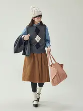 グレーの2点セット ダイヤモンド編みカーディガン【秋冬用・ウール・長袖】（セットアップ対応）