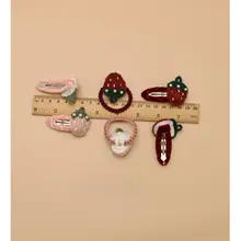 可愛いストロベリーデザインのヘアクリップ【ピンク・キッズ用】