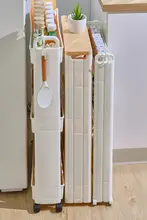 キッチン用隙間収納ラック【冷蔵庫横・狭い隙間用・収納力抜群・バスルームやベッドサイドに最適】