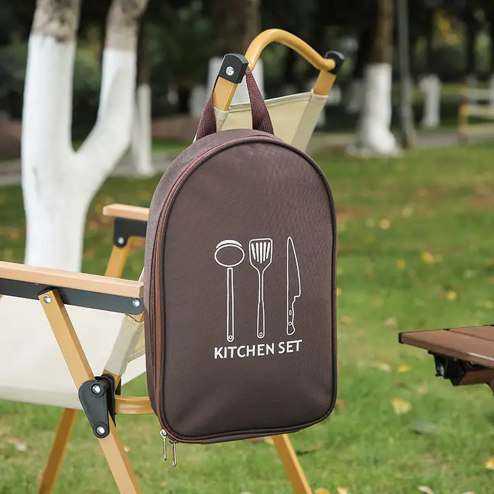 アウトドア用 調理器具収納バッグ【不銹鋼製・携帯便利・ピクニック用】（セットアップ対応）