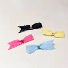 ペット ヘアクリップ リボン ヘアピン 手作り マルチーズ ヨークシャー 鮮やかな色