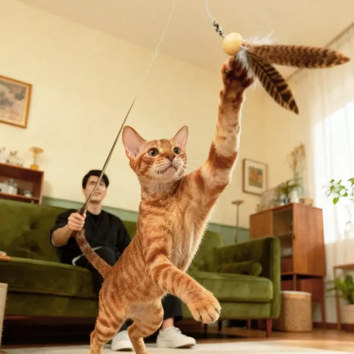 All For Paws 猫用ワイヤー回転羽根おもちゃ【伸縮可能・ペット用品】