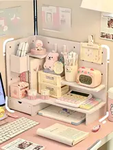 デスクトップ用収納ボックス【穴あけ不要・角型・オフィスや学生寮用】