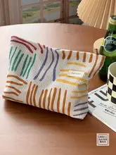 花柄コーデュロイ化粧ポーチ【コンパクト・小物収納・持ち運び便利】