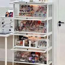 多層式の大容量展示キャビネット【防塵仕様・鉄製・床置き型】