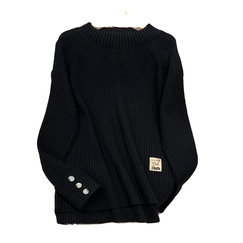 シンプルなデザインのハイネックニットセーター【秋冬用・女性用・極上の柔らかさ】（セットアップ対応）