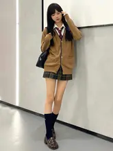 可愛らしいチェック柄のJK風ミニスカート【深色・夏用・プリーツデザイン】