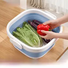 大容量折りたたみ洗面器【食品級PP素材・四角形・家庭用】