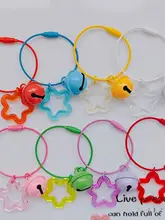 五角星デザインのワイヤーキーリング【シンプル・耐久性・DIY用・バッグアクセサリー】