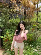 白色高腰ストレッチデニムパンツ【女性用・フィット・春夏向け】