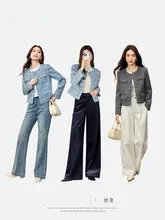 ウール混粗花柄のショートジャケット【ラウンドネック・肩パッド付き・春用】（セットアップ対応）