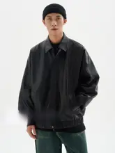 レザージャケット 男性 カップル ゆったり ショートコーチ ジャケット ヴィンテージ