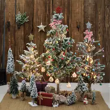 クリスマスツリー ミニチュア 卓上 オブジェ 雪景色 スノー インテリア 飾り ディスプレイ