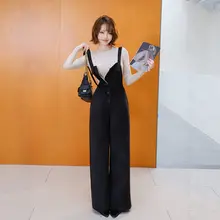 高級感あるドット柄タイトTシャツとハイウエストワイドレッグオールインワン（セットアップ対応）