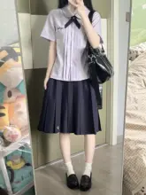 夏にぴったりなタイスタイル半袖シャツ【学院風・オリジナルJK制服・セットアップ対応】